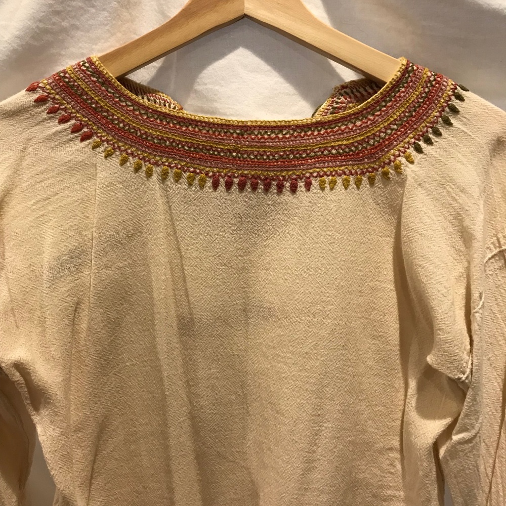 Vintage Embroidered 3/4 Sleeve Top - Picture 3 of 3